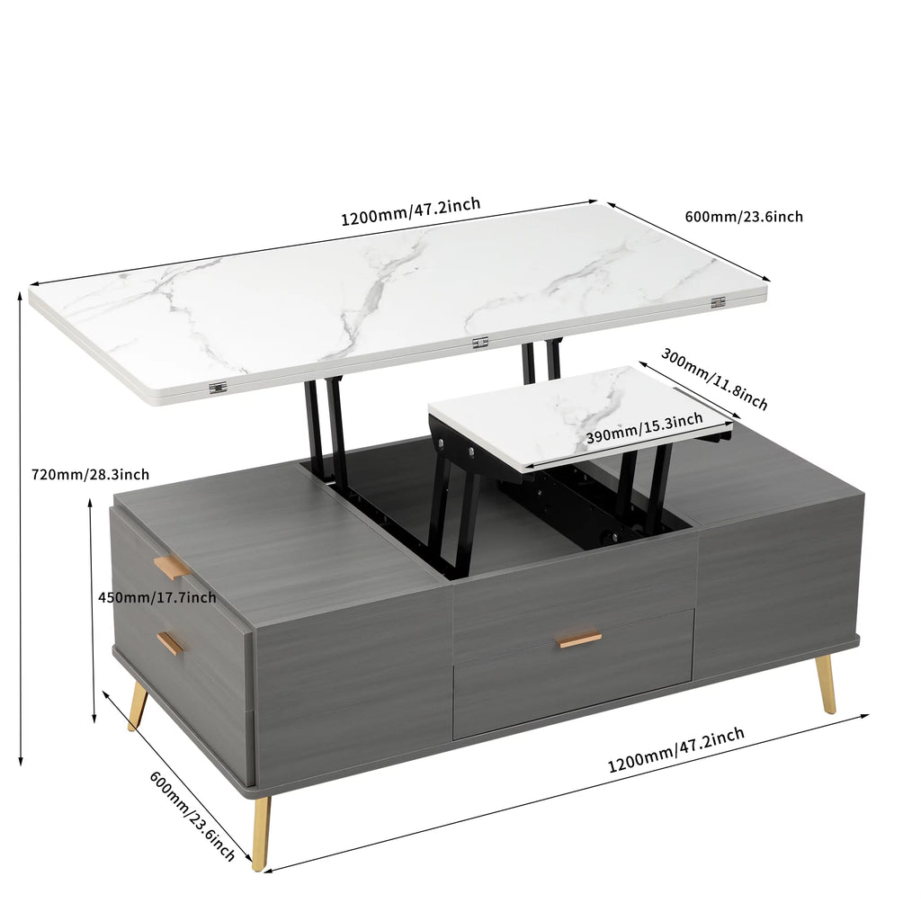 Double Lift Top Coffee Table with 4 Drawers G90996