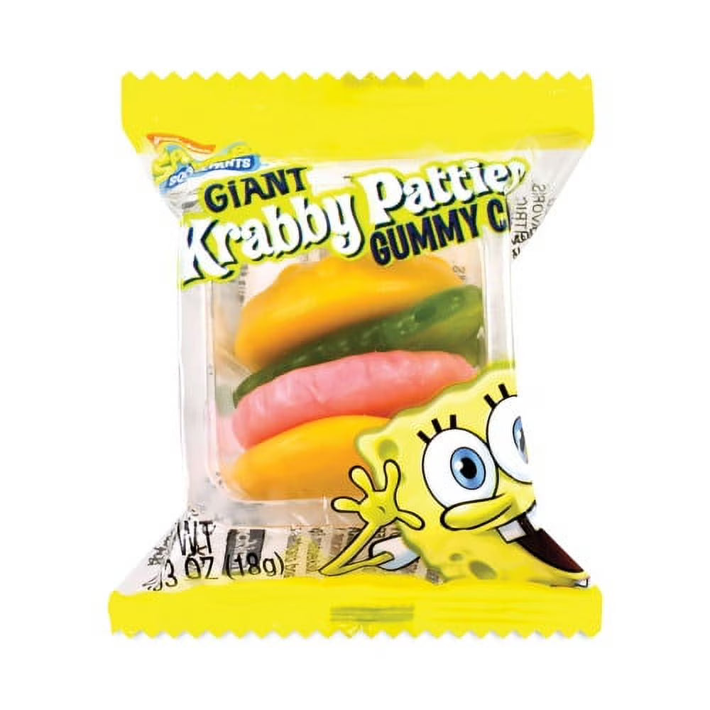 Giant Krabby Patties Gummy Candy, 0.63 oz Pack, 36/Box E16118