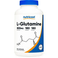 L-Glutamine 800mg 180 Capsules Gluten Free Non-GMO Supplement Z60537
