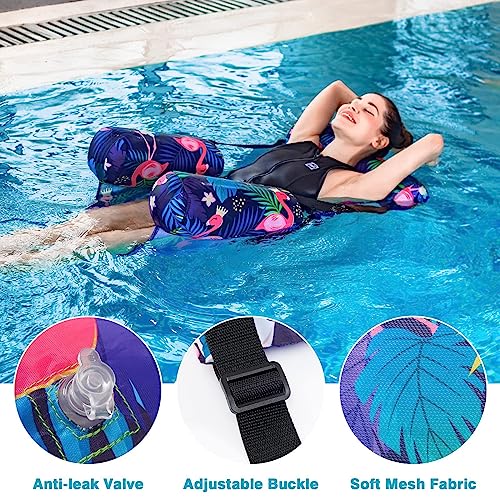 Inflatable Pool Chair Float 2 Pack Adjustable Floating Lounge Chairs O91546