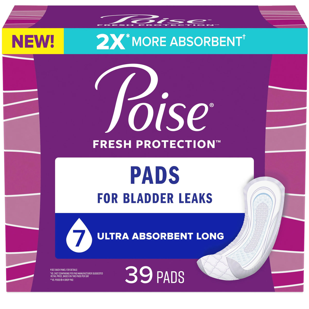 Incontinence Pads 7 Drop Ultra Absorbency Long 39Ct N76920