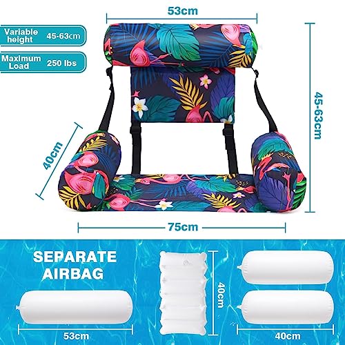 Inflatable Pool Chair Float 2 Pack Adjustable Floating Lounge Chairs O91546