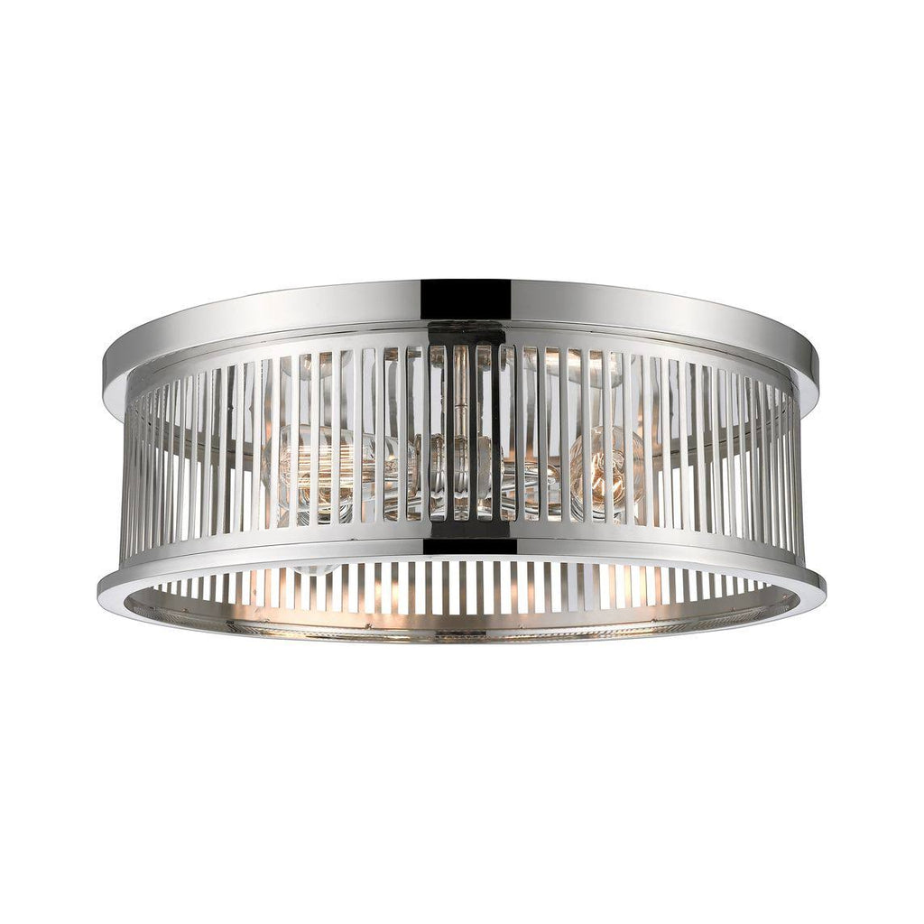 4 Light Flush Mount, Polished Nickel X3577