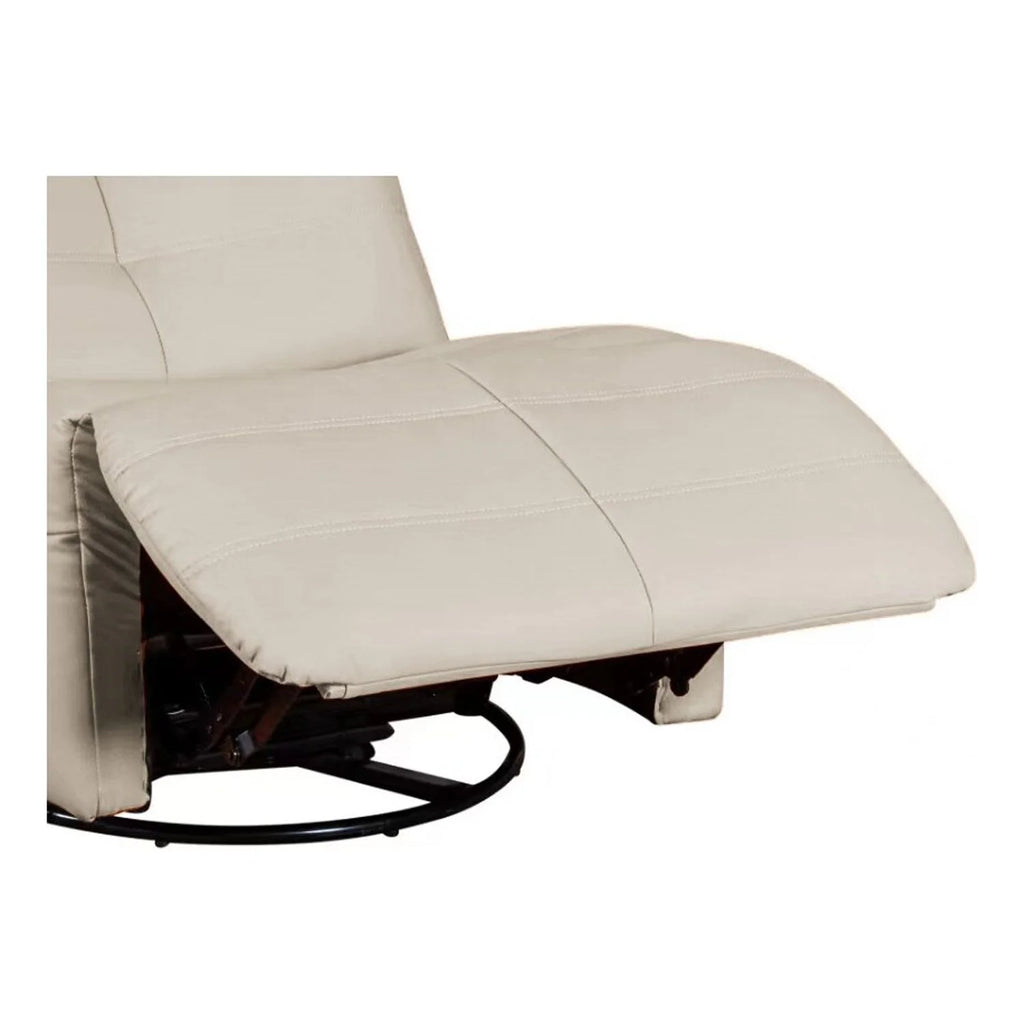 Beige Faux Leather Swivel Glider Recliner I33211