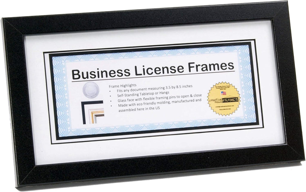 Black Business License Certificate Frames M8368
