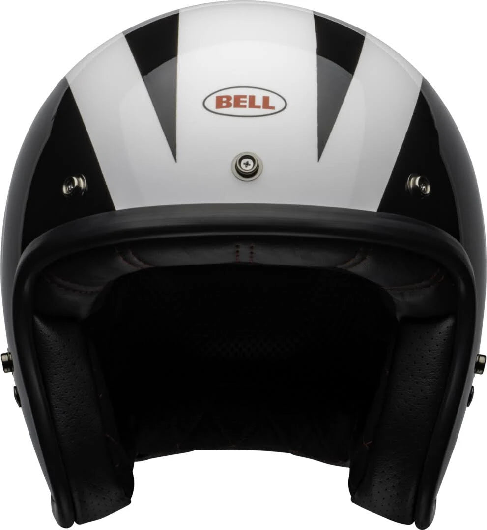 Gloss Black-White Motorcycle Helmet G13701