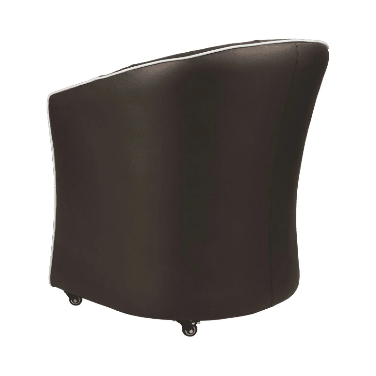 Black Leather Guest Chair with Lockable Rolling Casters J140349