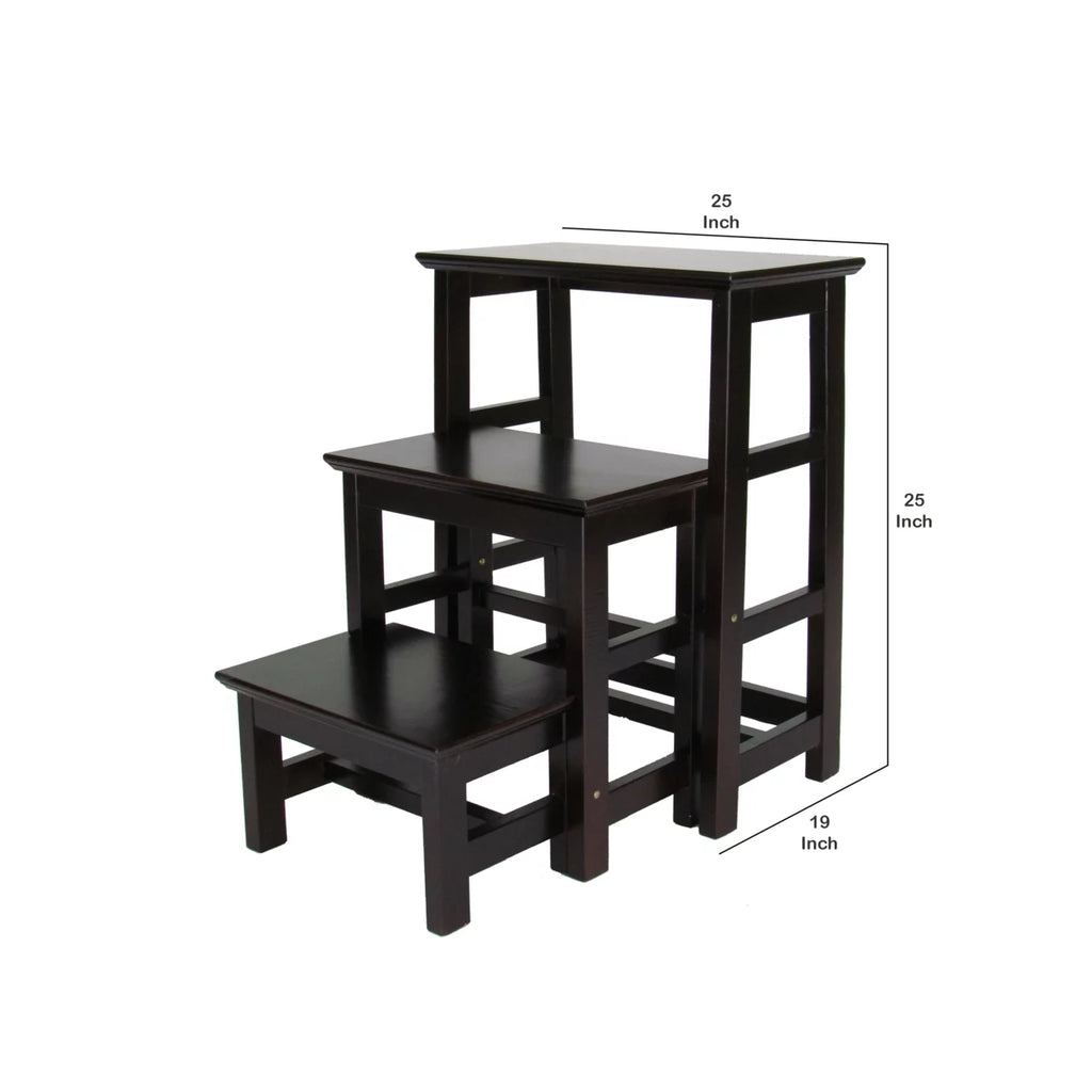 Dark Brown Wooden 3 Step Folding Table M929