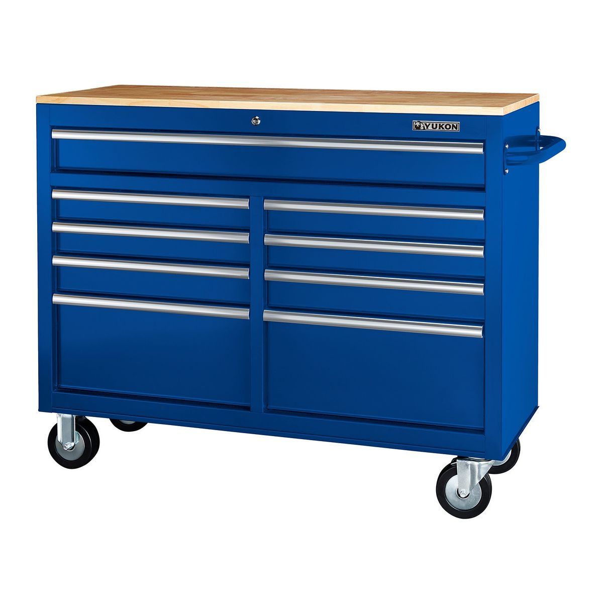 Black 9-Drawer Mobile Storage Cabinet with Solid Wood Top N5716