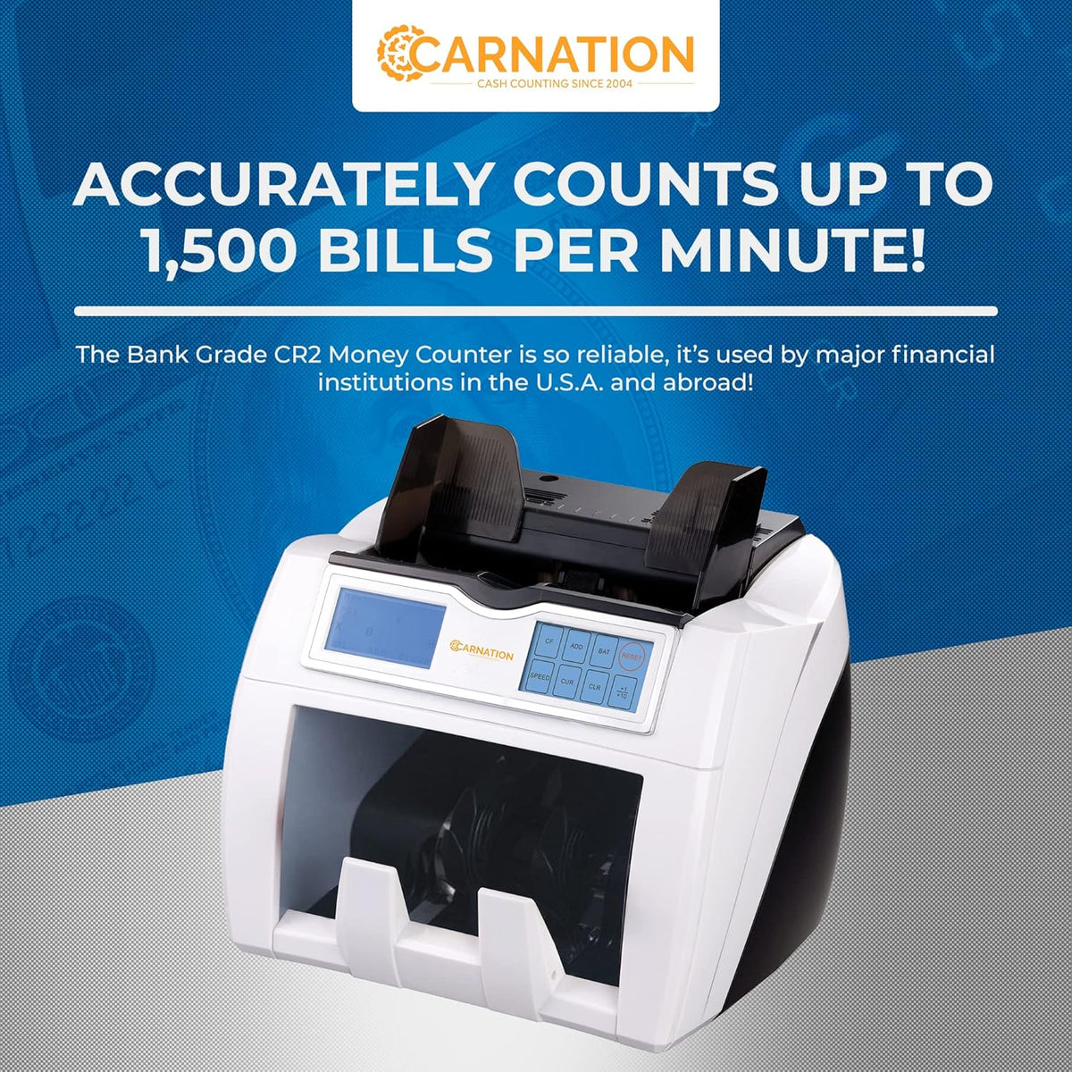 Money Counter with Counterfeit Bill Detection, Touchscreen, Multi-Currency Checker V763156