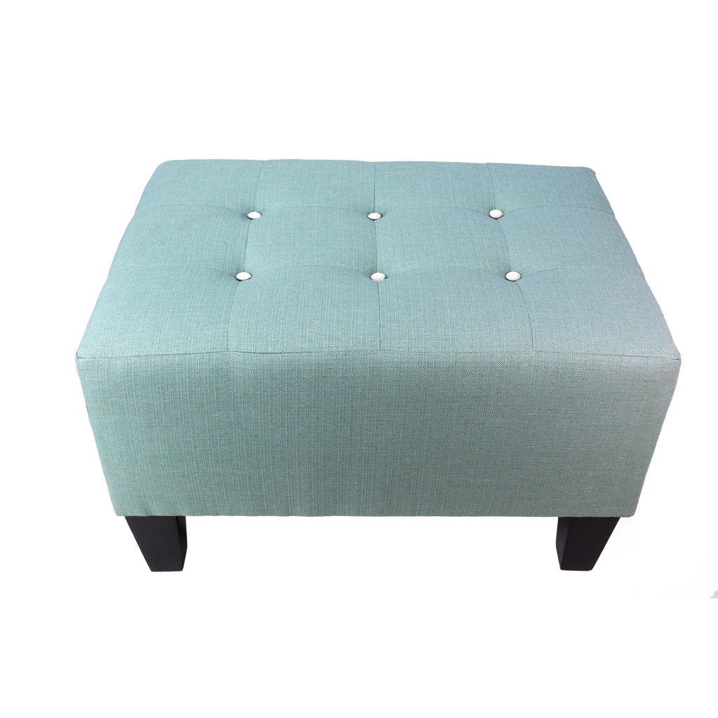 Sea Mist Button Tufted Upholstered Ottoman M502