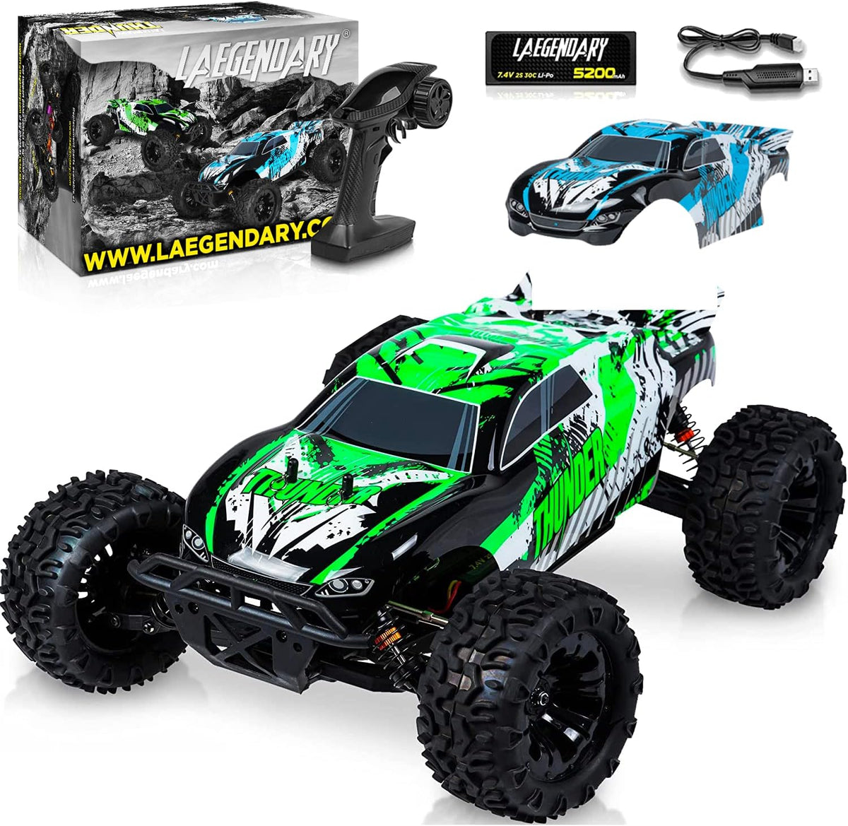Blue Yellow 4x4 Off Road Remote Control Car M4224