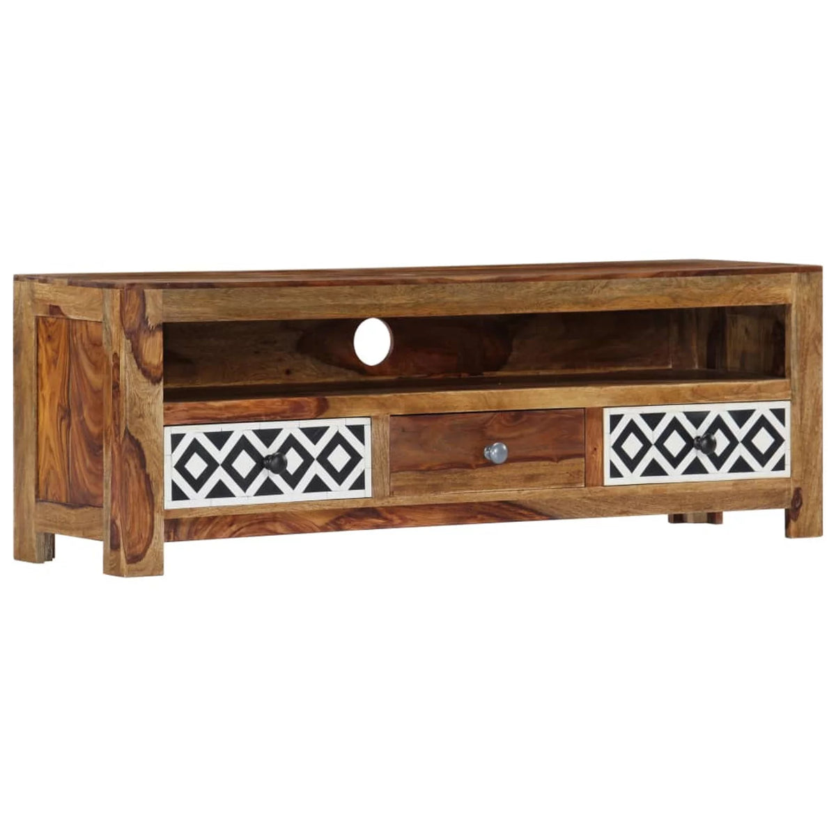 Sheesham Wood TV Stand with 3 Drawers S12685