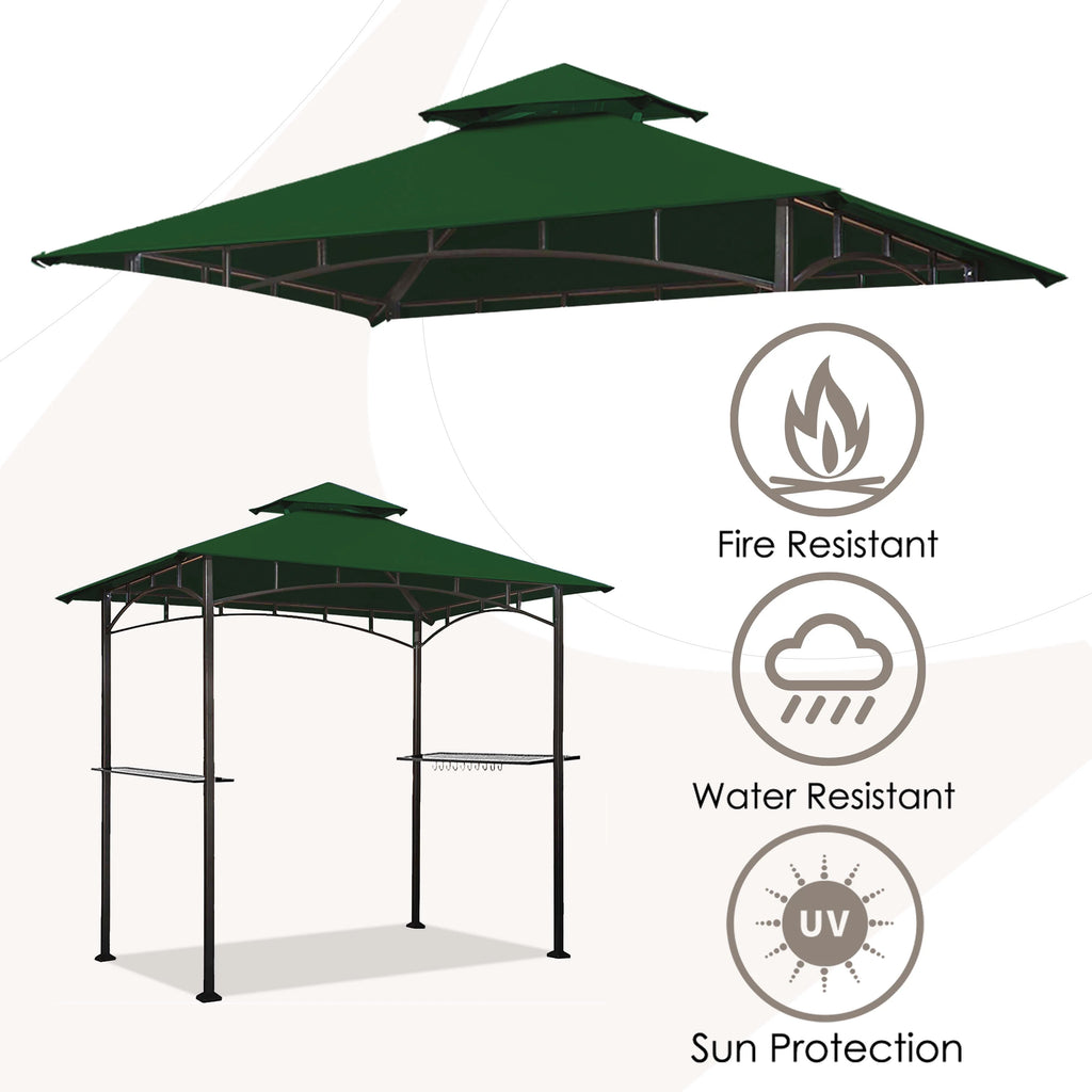 5x8 Double Tiered Grill Gazebo Replacement Canopy Z567