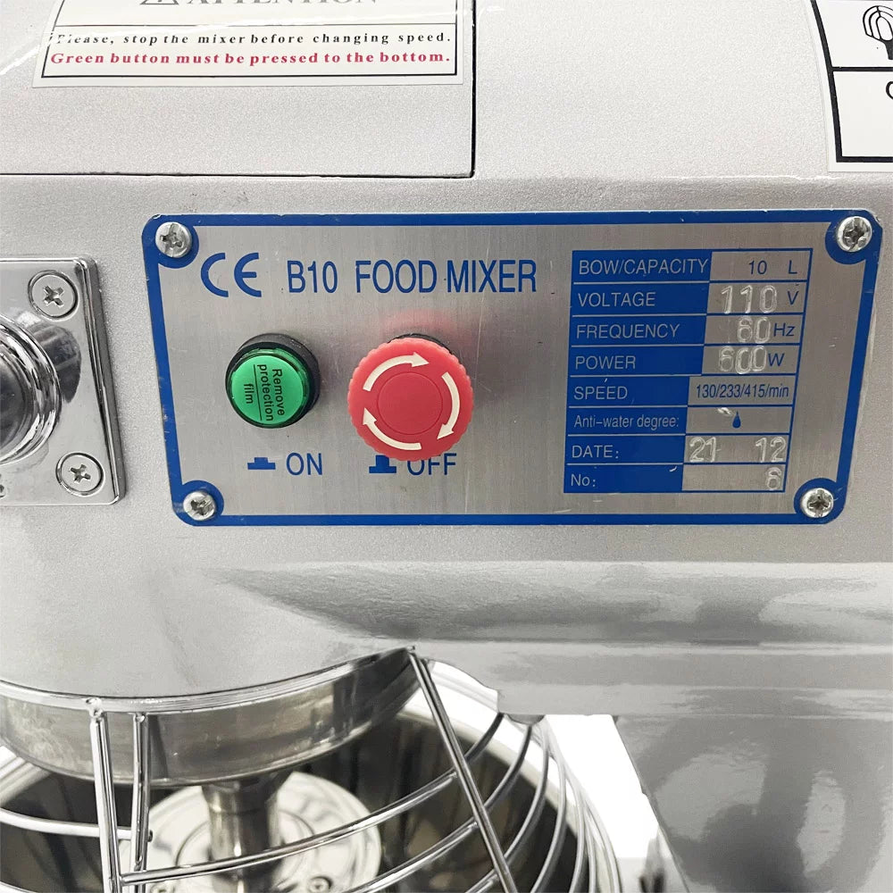 Commercial Dough Mixer 11Qt 3 Speed Stainless Steel C55887