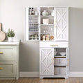 White 72" Kitchen Pantry Cabinet V74119