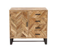 Brown Mango Wood 4 Drawers 1 Shelf 1 Door Geometric Cabinet R9979