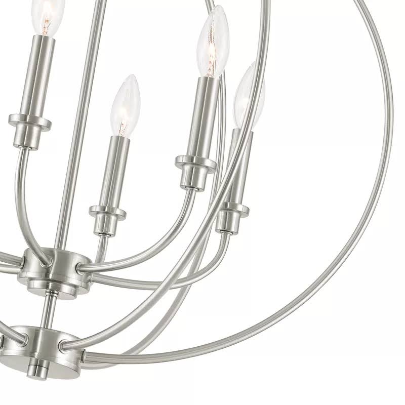 6-Light Globe Chandelier Brushed Nickel Q10741