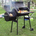 43'' Charcoal Grill with Wheels and Side Fire Box V62399