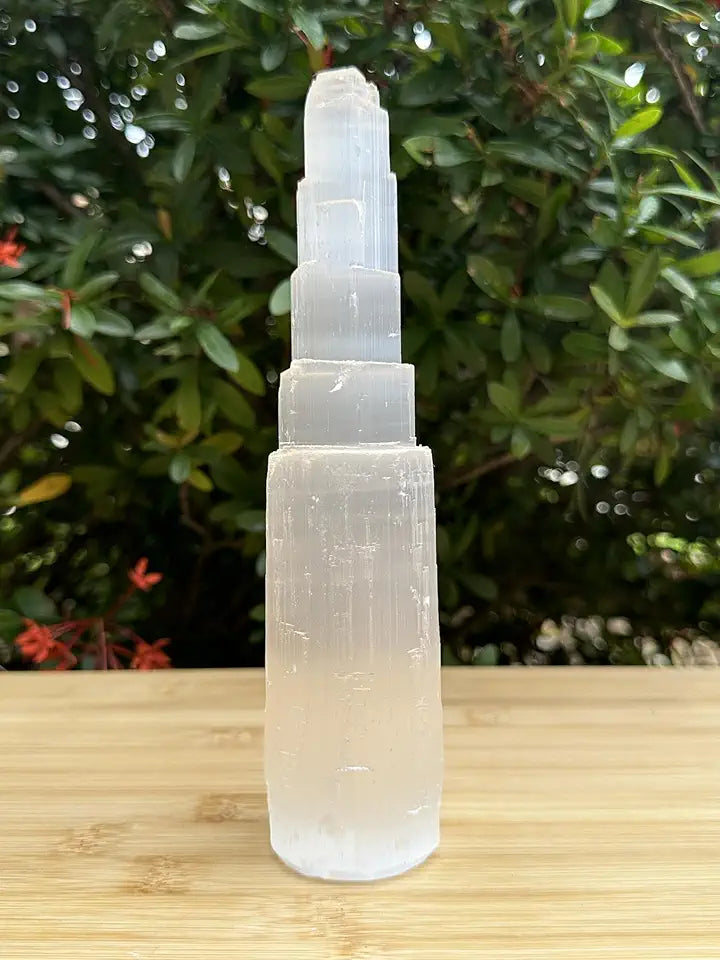 8" Selenite Skyscraper Tower 10 Towers J3197