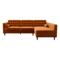 Orange Velvet Corner Sectional Couch E1223