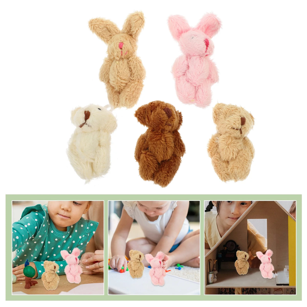 20 Pcs Doll House Miniature Rabbit Cake Decoration Toys T25255