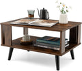 2-Tier Wooden Coffee Table with Storage Shelf T1175