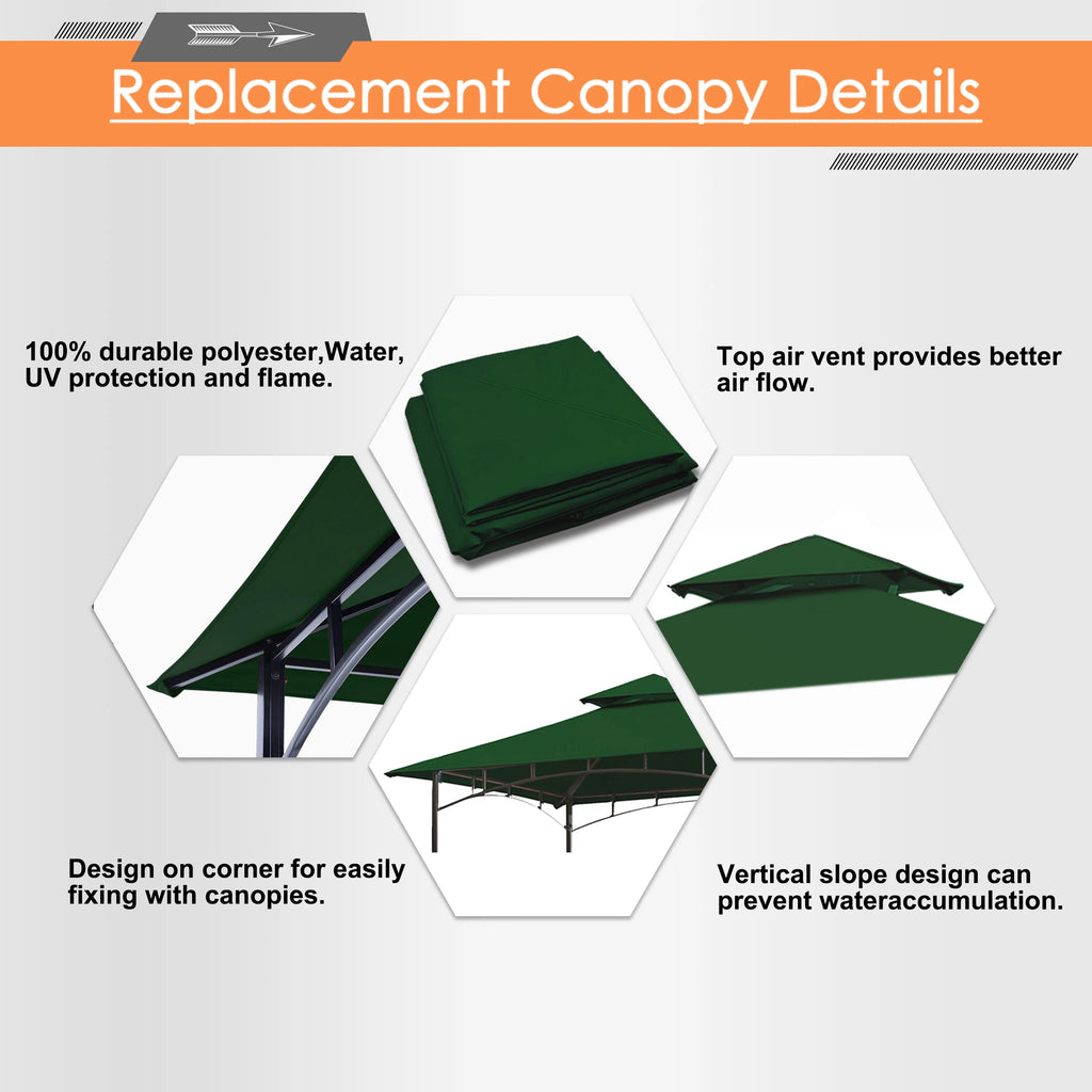 5x8 Double Tiered Grill Gazebo Replacement Canopy Z567