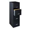 18" 4 Drawer Metal Letter File Cabinet in Black X1543