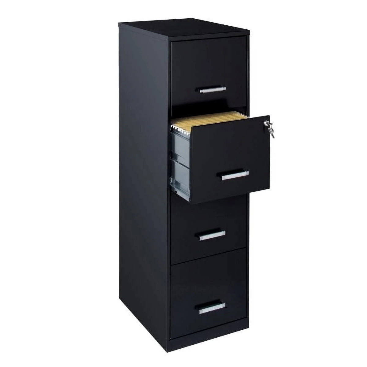 18" 4 Drawer Metal Letter File Cabinet in Black X1543