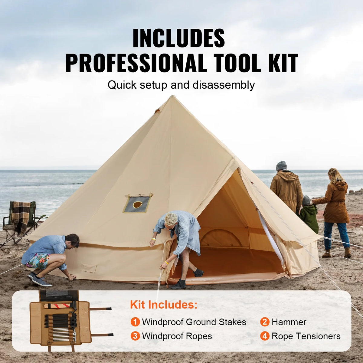 Canvas Bell Tent 4-Season with Stove Jack H179