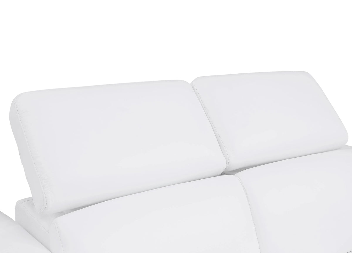 White Top Grain Italian Leather Power Recliner Chair V4897
