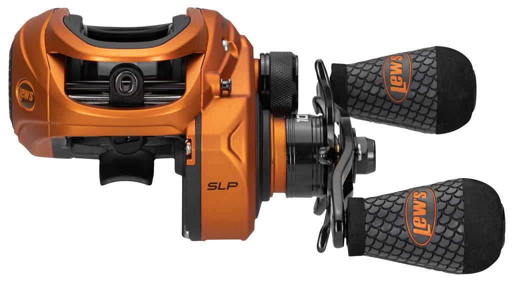 Baitcast Fishing Reel, Left-Hand Retrieve, 7.5:1 Gear Ratio, 10 Bearing System, Orange P57164