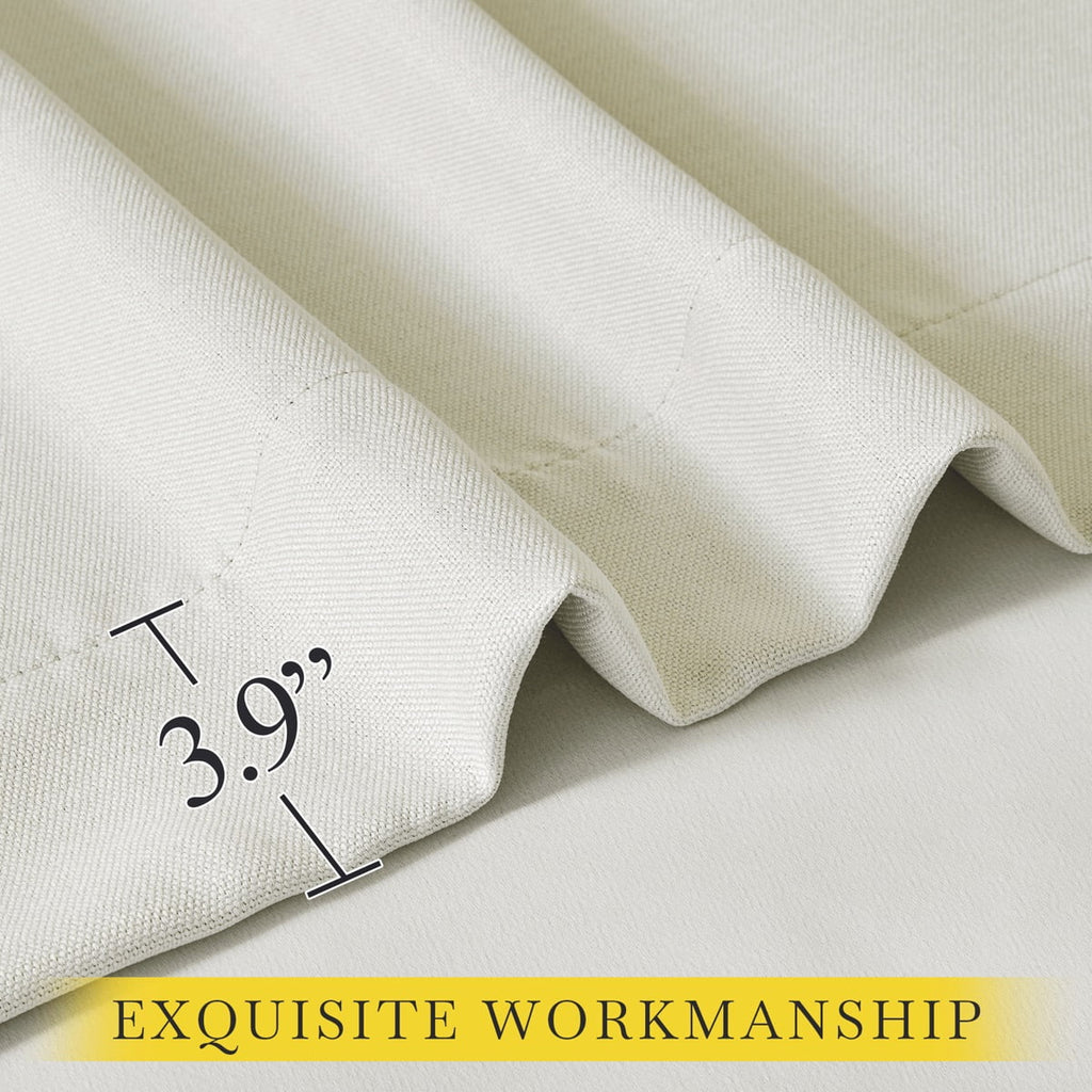 Faux Linen Blackout Curtains 102 inches Long 50" Wide 2 Panels Pinch Pleated Thermal Insulated O3196