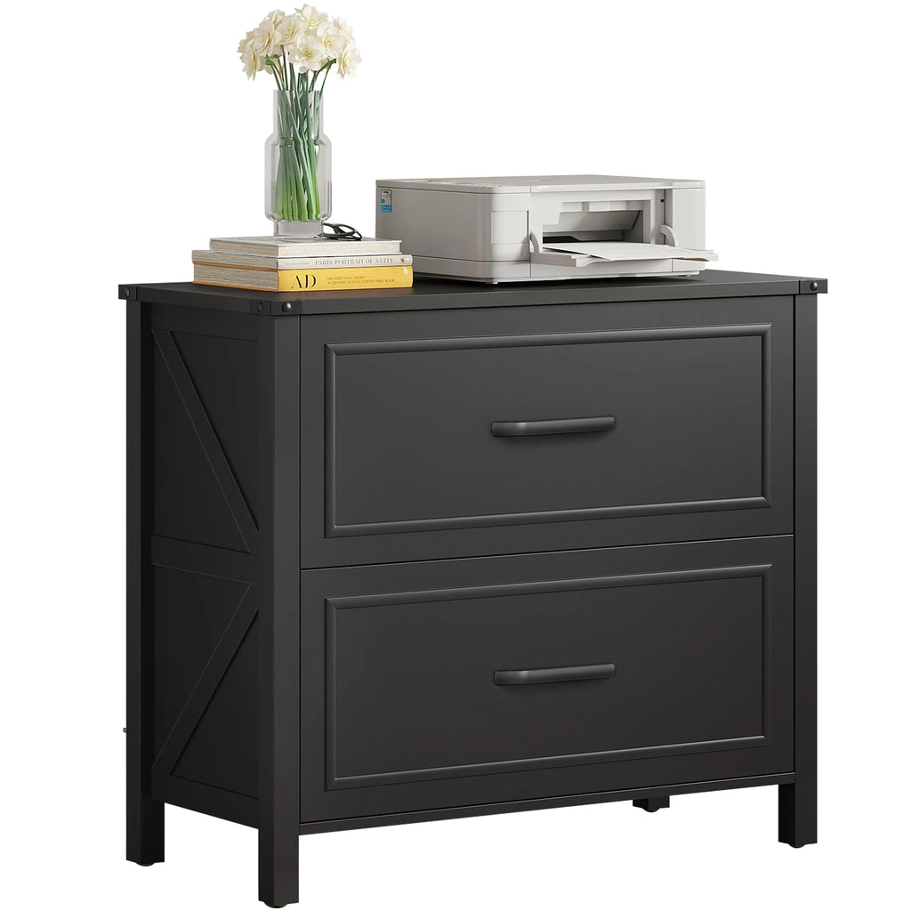 Black 2-Drawer Lateral File Cabinet I368