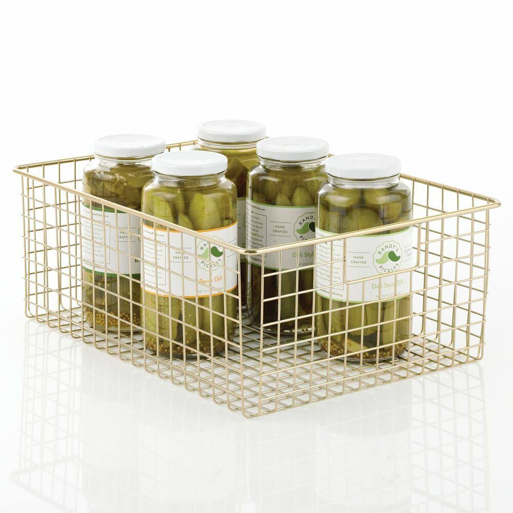 Metal Wire Food Organizer Storage Bin Baskets with Handles L120