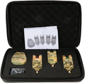Wireless LED Fishing Bite Alarm Set with Case, 3/4 Alarms + 1 Receiver, Pack of 2 N98214