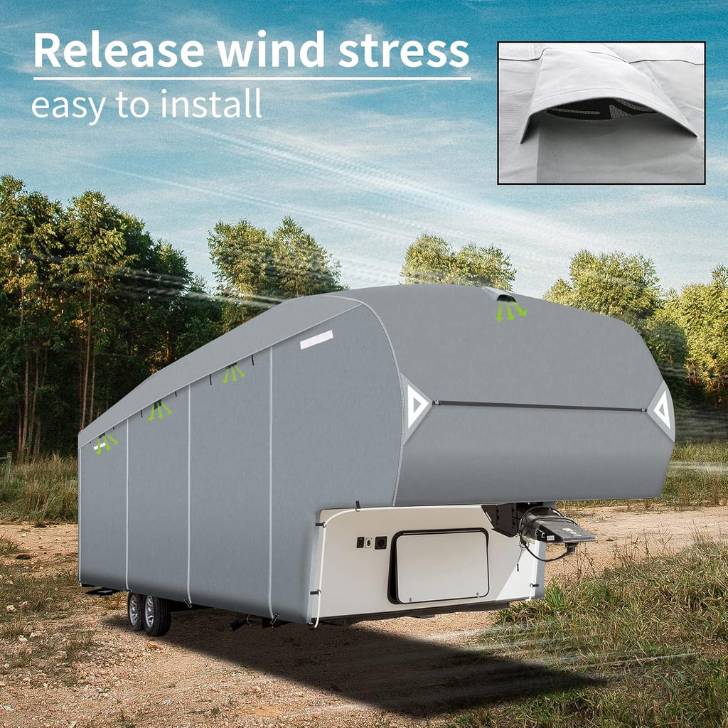 5th Wheel RV Cover with Air Vent Design C7448