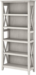 5 Shelf Bookcase in Linen White Oak Y12253