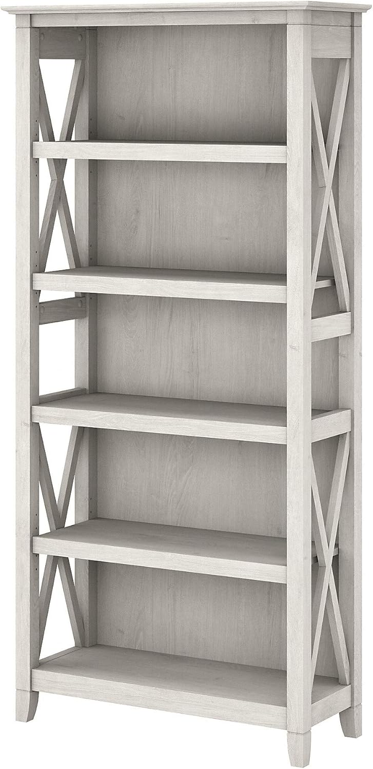 5 Shelf Bookcase in Linen White Oak Y12253