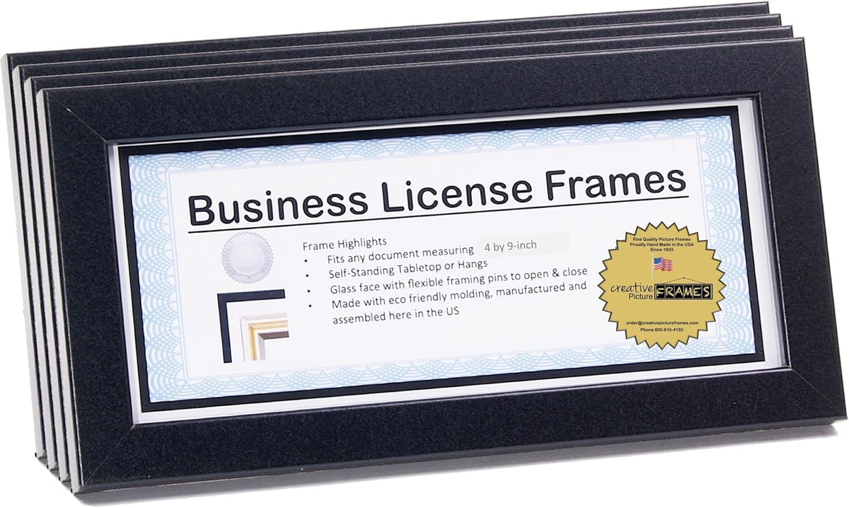 Black Business License Certificate Frames M8368