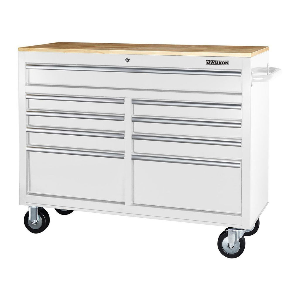 Black 9-Drawer Mobile Storage Cabinet with Solid Wood Top N5716