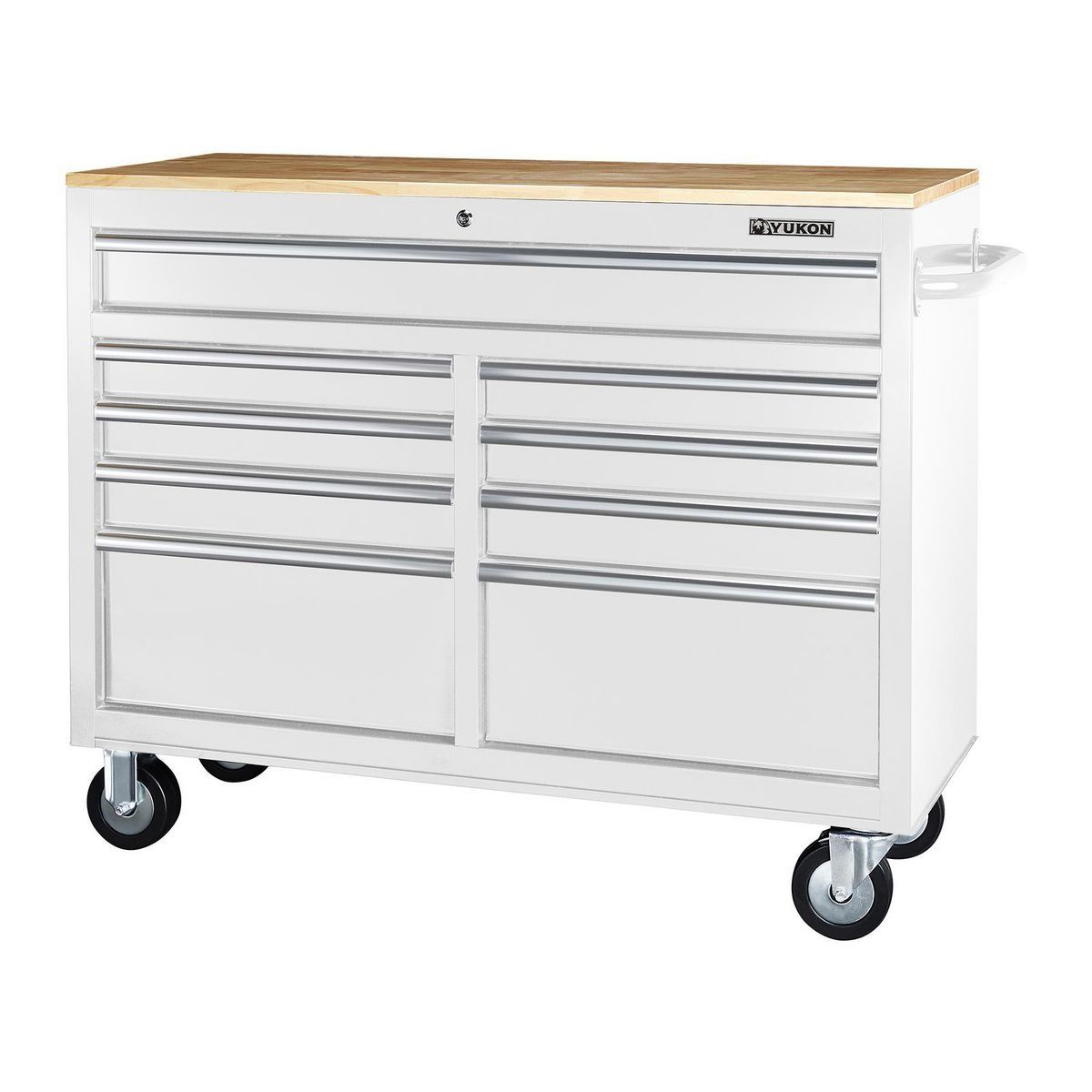 Black 9-Drawer Mobile Storage Cabinet with Solid Wood Top N5716
