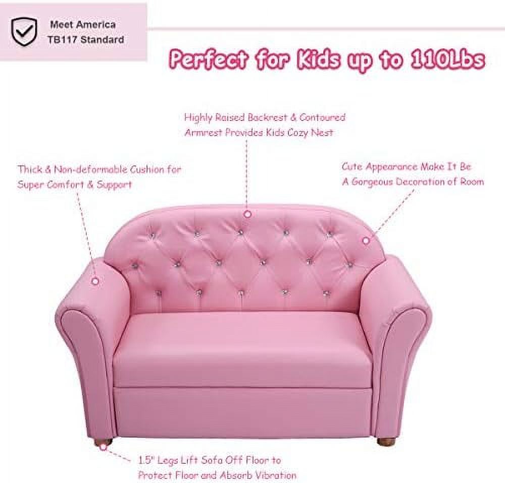 Pink PU Leather Armrest Chair Sofa Z6594