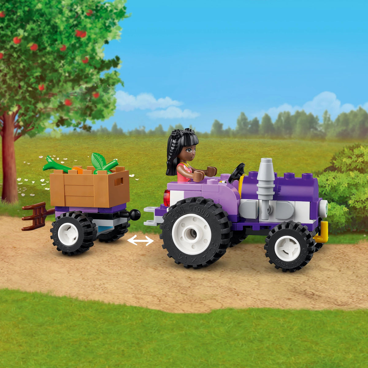 Farm House Set with Toy Horse Stable Tractor and Trailer J248