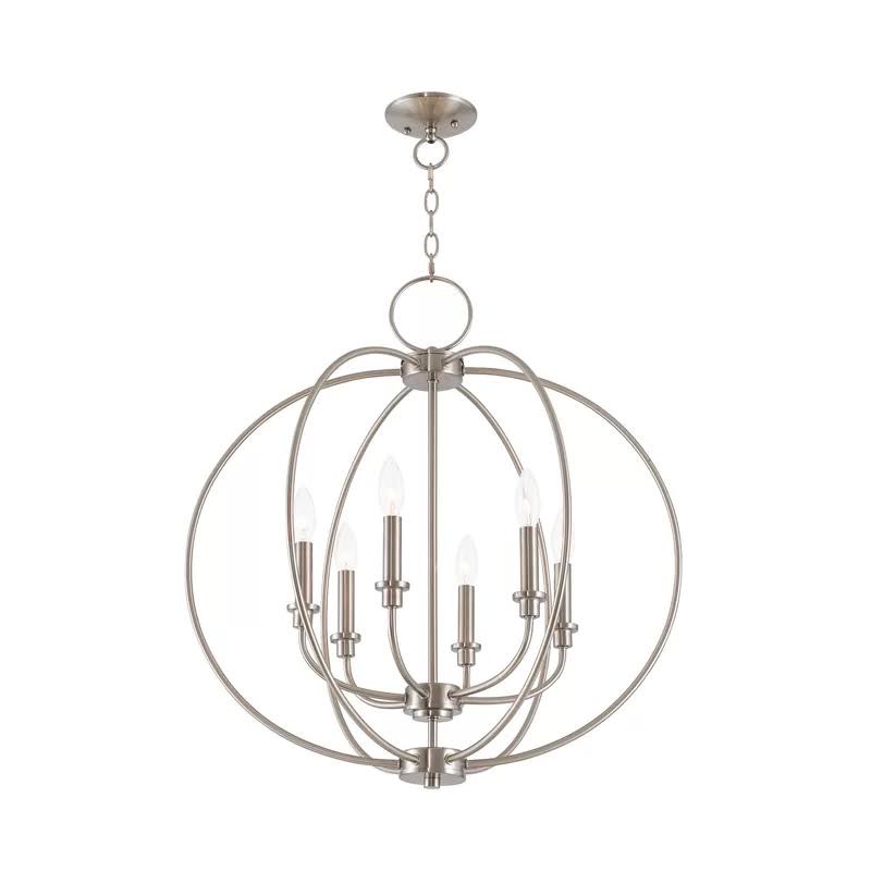 6-Light Globe Chandelier Brushed Nickel Q10741