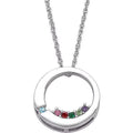 Sterling Silver Birthstone Circle Necklace L9044