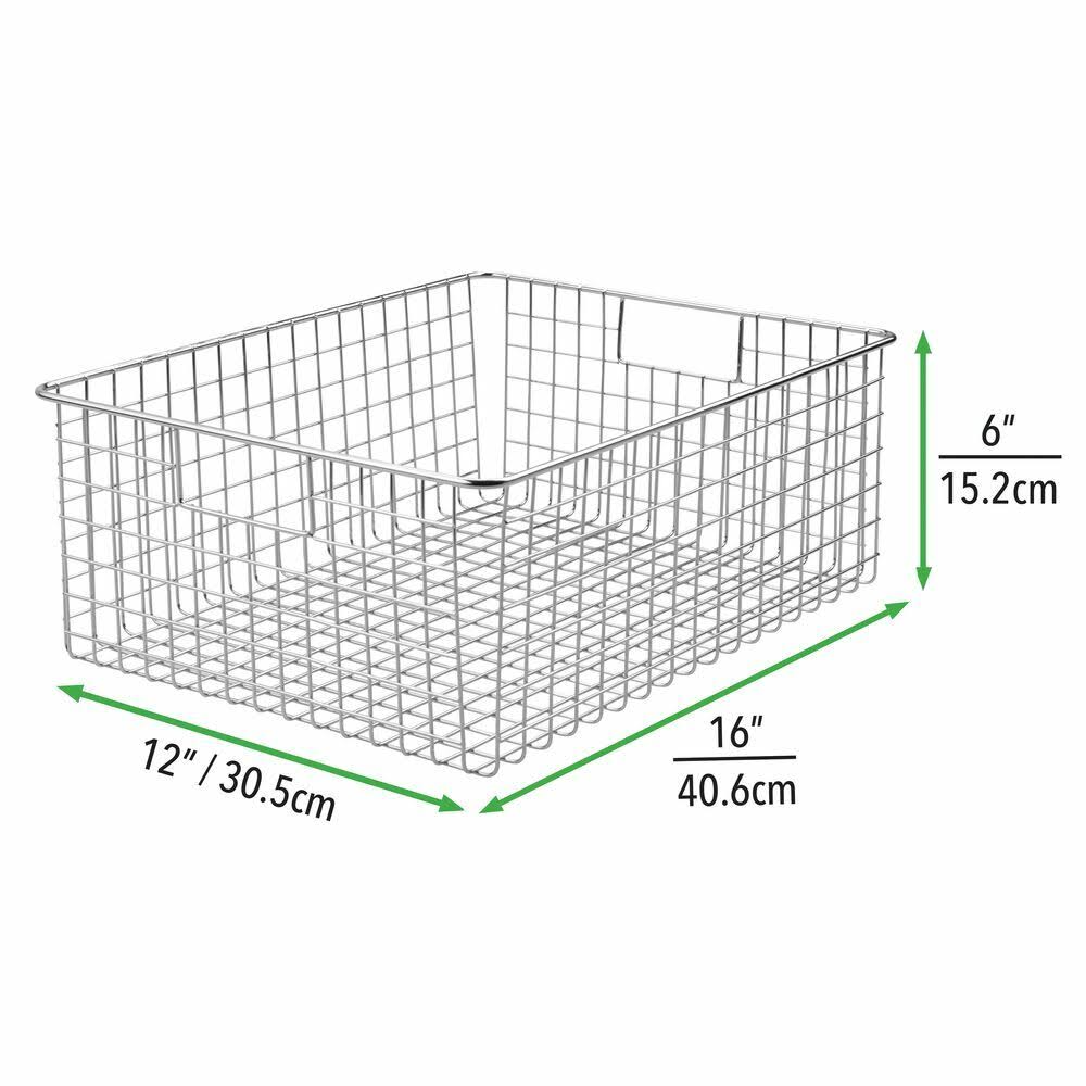 Metal Wire Food Organizer Storage Bin Baskets with Handles L120
