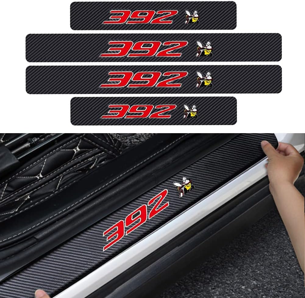 4PCS Carbon Fiber Door Sill Protector X80516