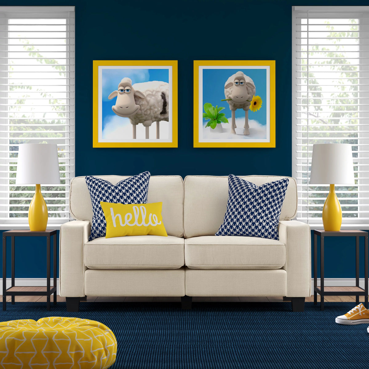 Buttercream Fabric Loveseat W3441